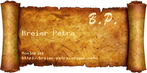 Breier Petra névjegykártya